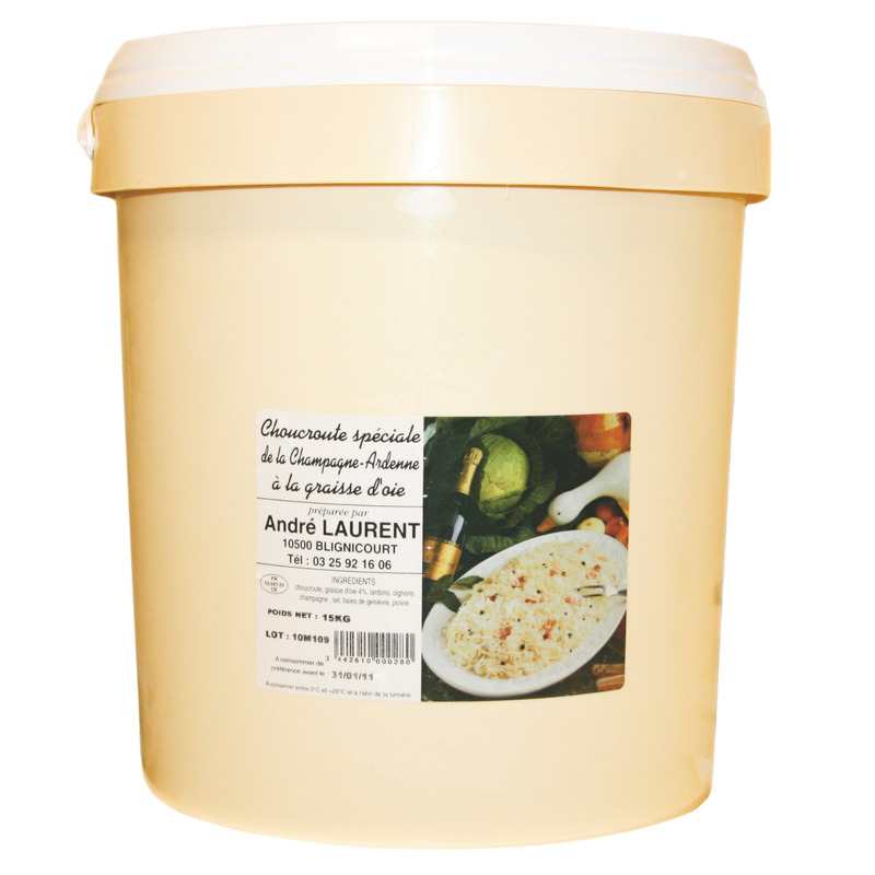 Choucroute cuite à la graisse d'oie Label Rouge seau 15kg
