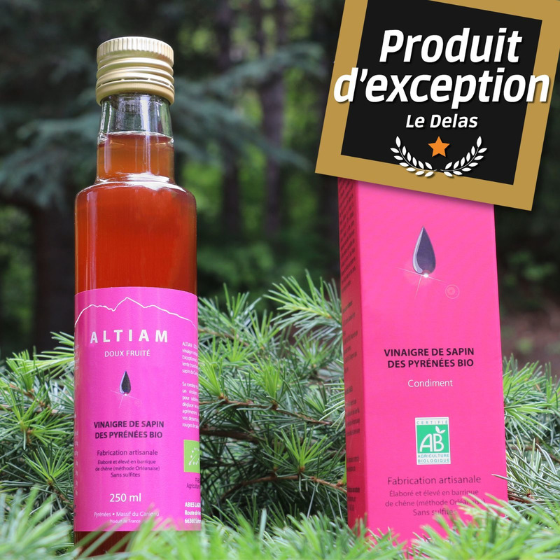 Vinaigre de sapin du Canigou (Pyrénées) doux fruité BIO 250ml