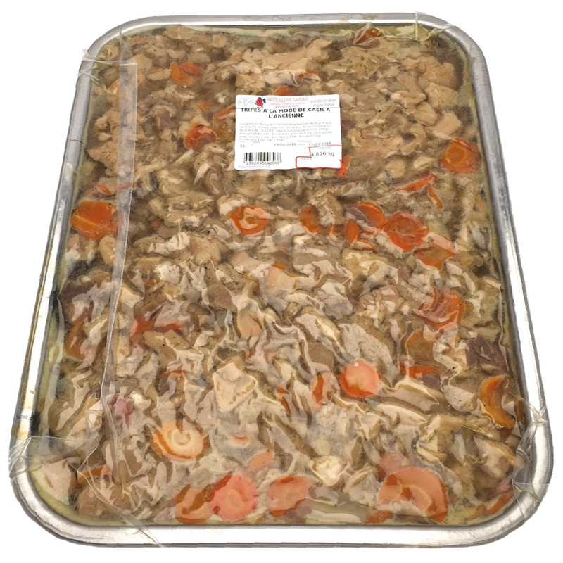 Tripes à la mode de Caen à l'ancienne boeuf français plat inox ±5kg