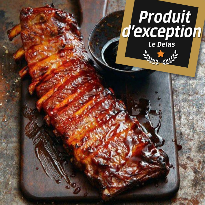 Cooked flax-fed EBE French pork spare ribs ±800g
