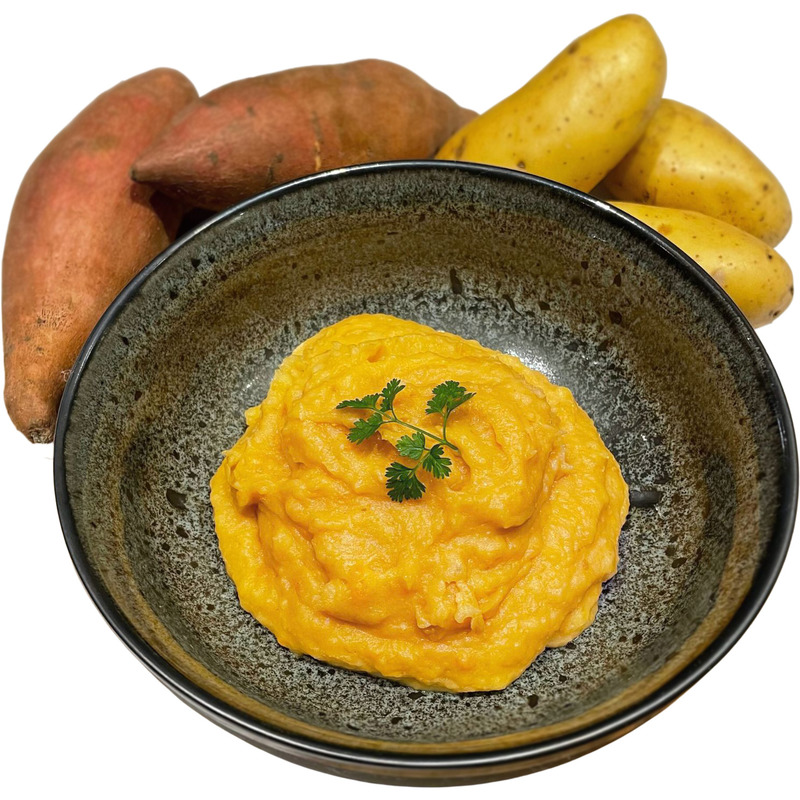 Fresh mashed sweet potatoes with candied lemons tub 2.5kg