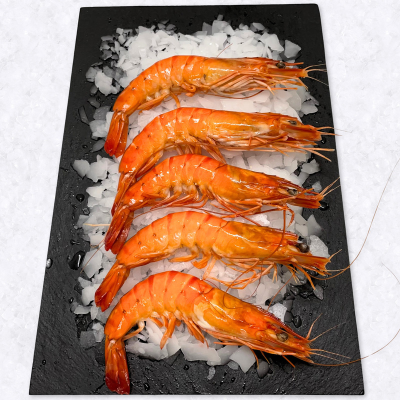 Cooked Madagascan prawns Label Rouge calibre 30/40 ⚖