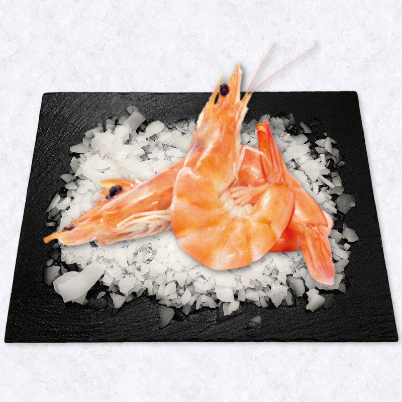 Cooked Madagascan prawns Label Rouge calibre 40/60 atm.packed box ±2kg ⚖