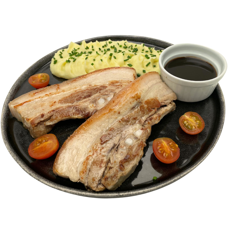 Cooked french pork belly vacuum packed ±2.5kg