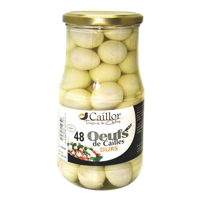 Hard boiled quail eggs x48 jar 800g