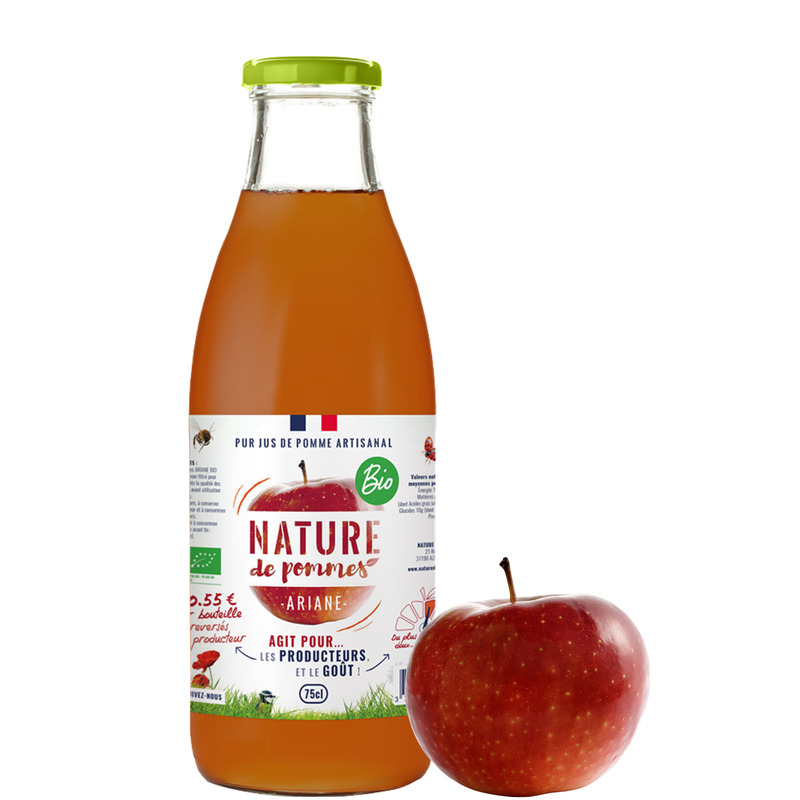 Organic Ariane pressed apple juice origin France 75cl