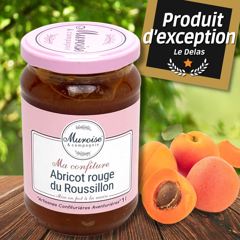 Confiture artisanale d'abricot rouge du Roussillon pot 350g