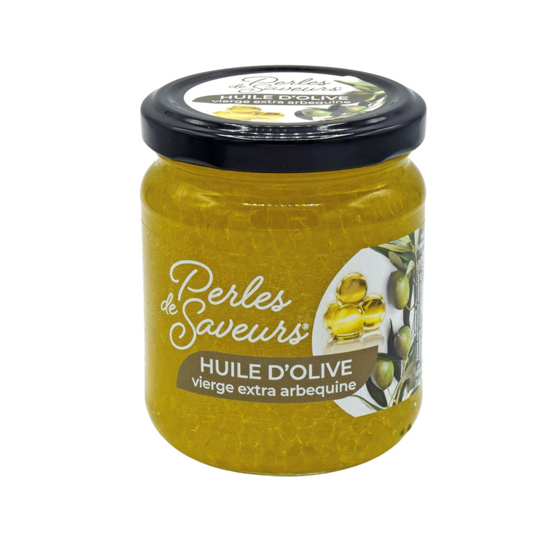 Pearls of flavour arbequina olive oil jar 180g
