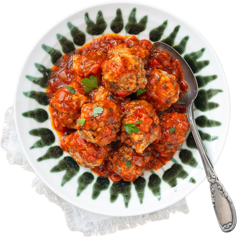 Polpette all arrabbiata (turkey veal meatballs in tomato sauce) pouch 1.6kg