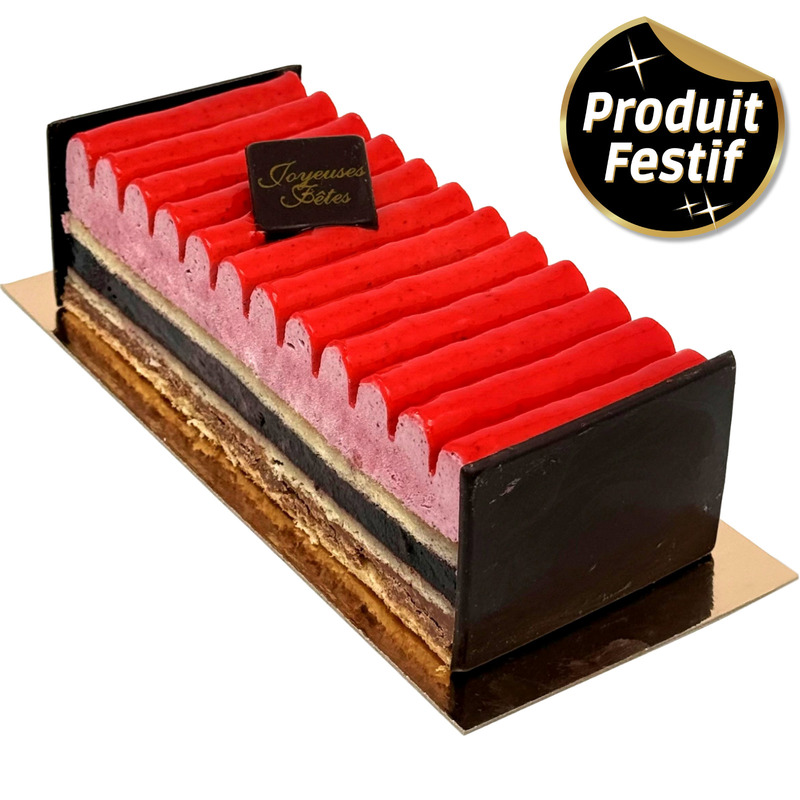 ❆ Bûche croustillante myrtille fruits rouges 6-8 parts 460g