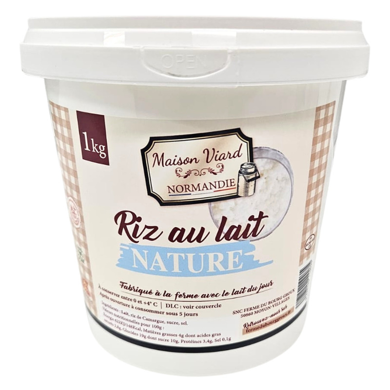 Farmhouse plain Camargue rice pudding 1kg