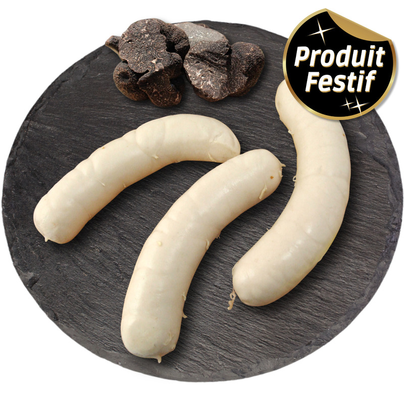 Boudin blanc à la truffe Tuber Melanosporum 1% s/ at 20x±140g
