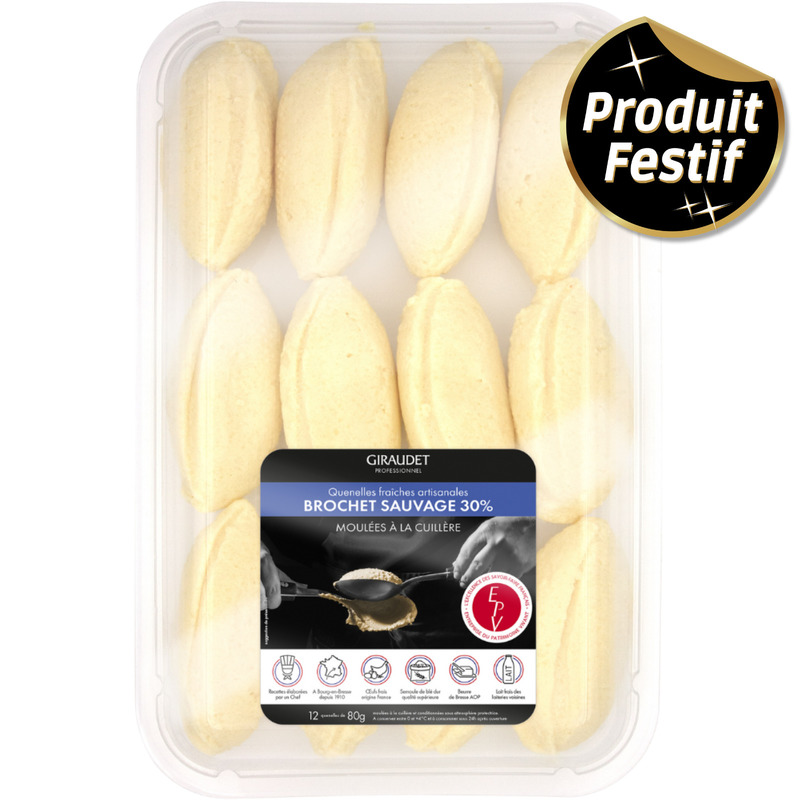 Quenelle de brochet 30% à la cuillère fraîche s/ at 12x80g