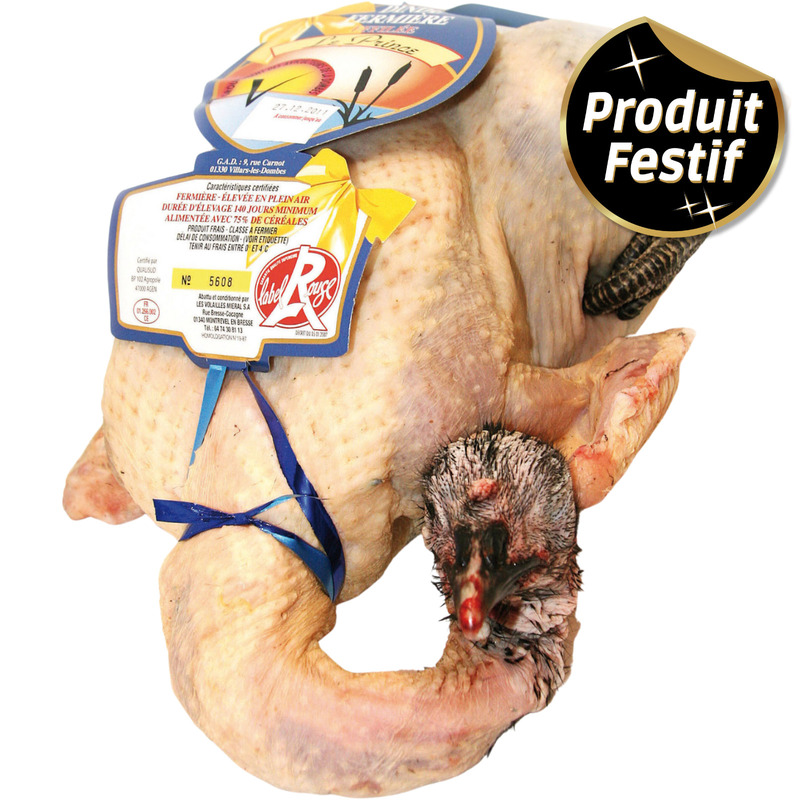 Dinde fermière de la Dombes Le Prince Label Rouge ±3,5kg