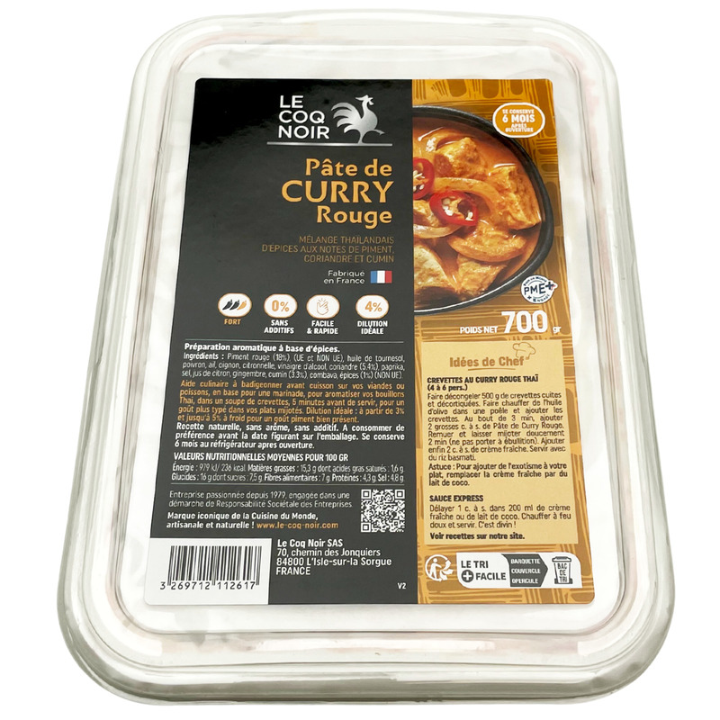 Pâte pour curry rouge barquette 700g