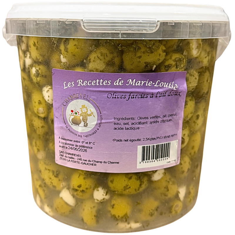 Olive farcie à l'ail seau 2,5kg