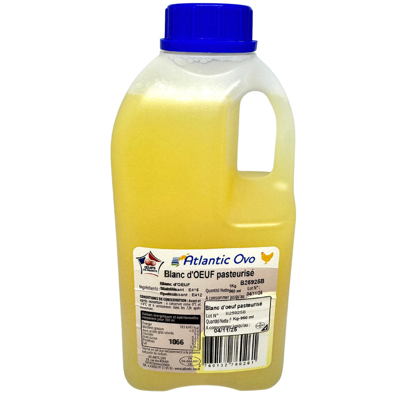 Pasteurized egg white french origin can 1kg