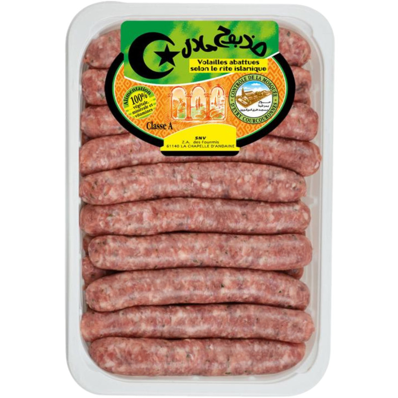 Halal poultry sausage x20 ±1,6kg
