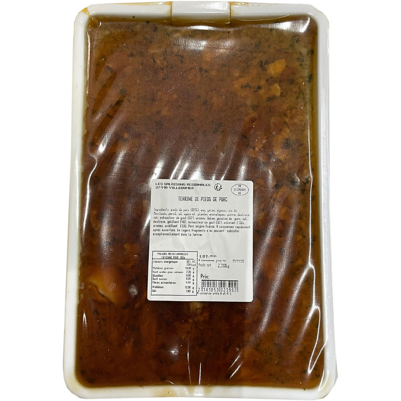 Terrine de pieds de porc francais | Pâté de pieds 2,6kg