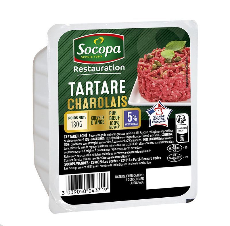 Steak tartare 5%fat Charolais beef atm.packed 180g