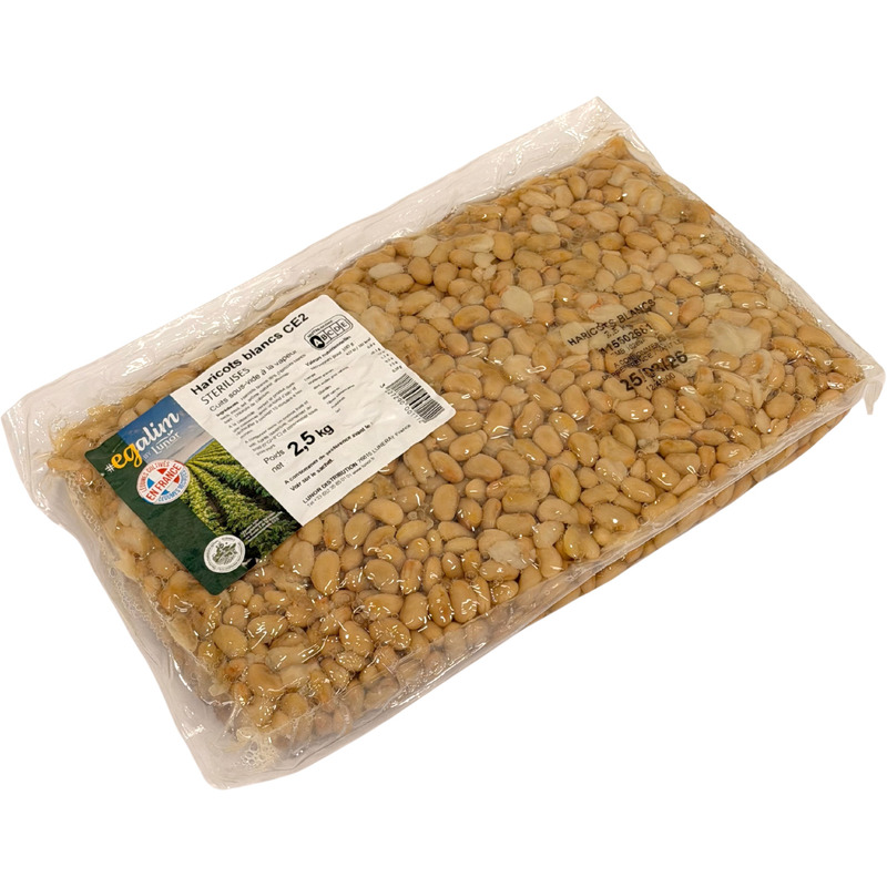 Steamed white beans vacuum packed 2.5kg