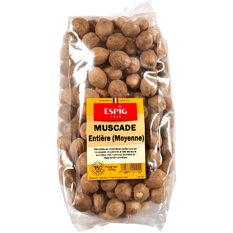 Whole nutmeg calibre 100/110 bag 1kg