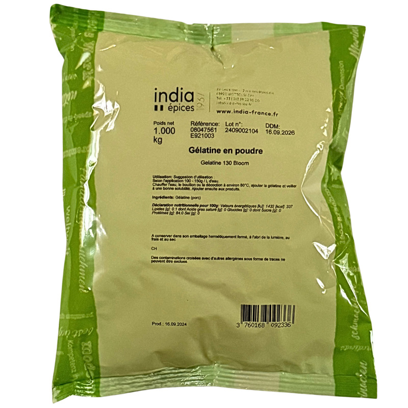 Gélatine porcine en poudre sac 1kg