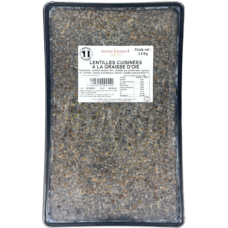 Lentils cooked in goose fat ±2.5kg