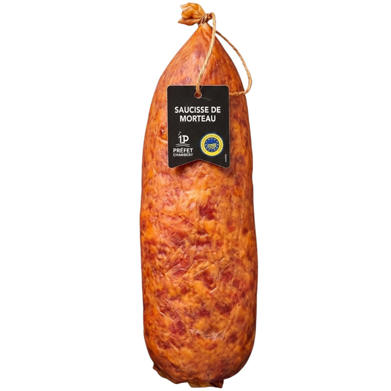 Uncooked Morteau sausage PGI french pork in natural gut vacuum packed x1 ±350g