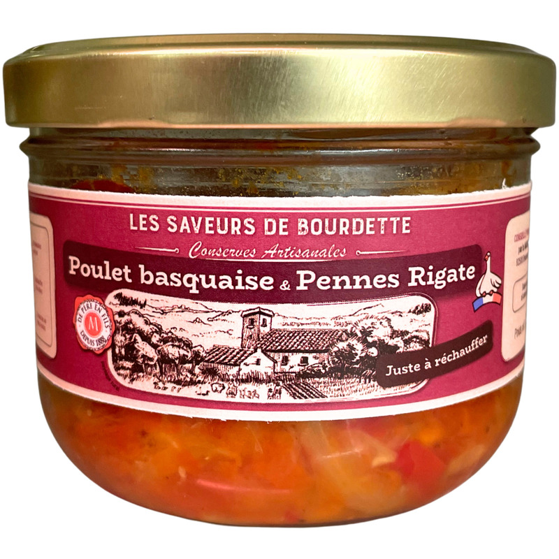 Basque-style chicken with penne rigate pasta jar 320g