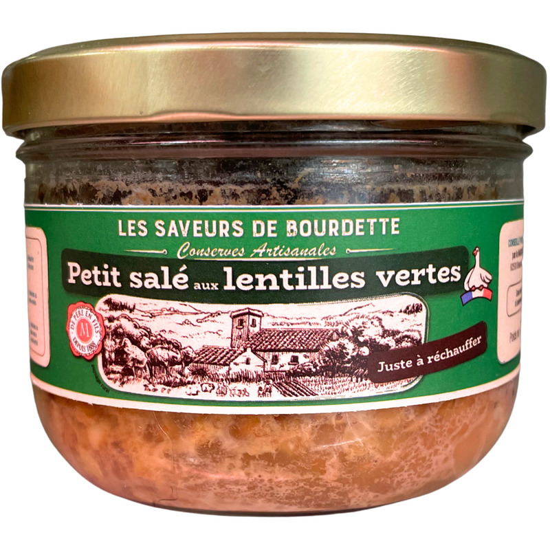Salted pork with green lentils jar 320g