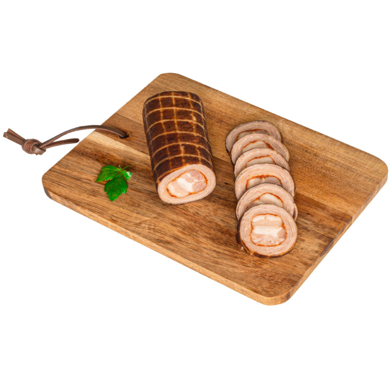 Baby handmade Espelette pepper with bacon Andouille sausage appetizer vacuum packed ±200g