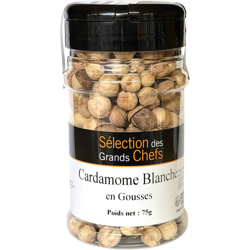 White cardamom pods tubo 330ml 75g