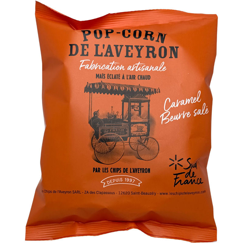 Pop-corn artisanal au caramel au beurre salé | Maïs éclaté à l'air chaud sachet 100g