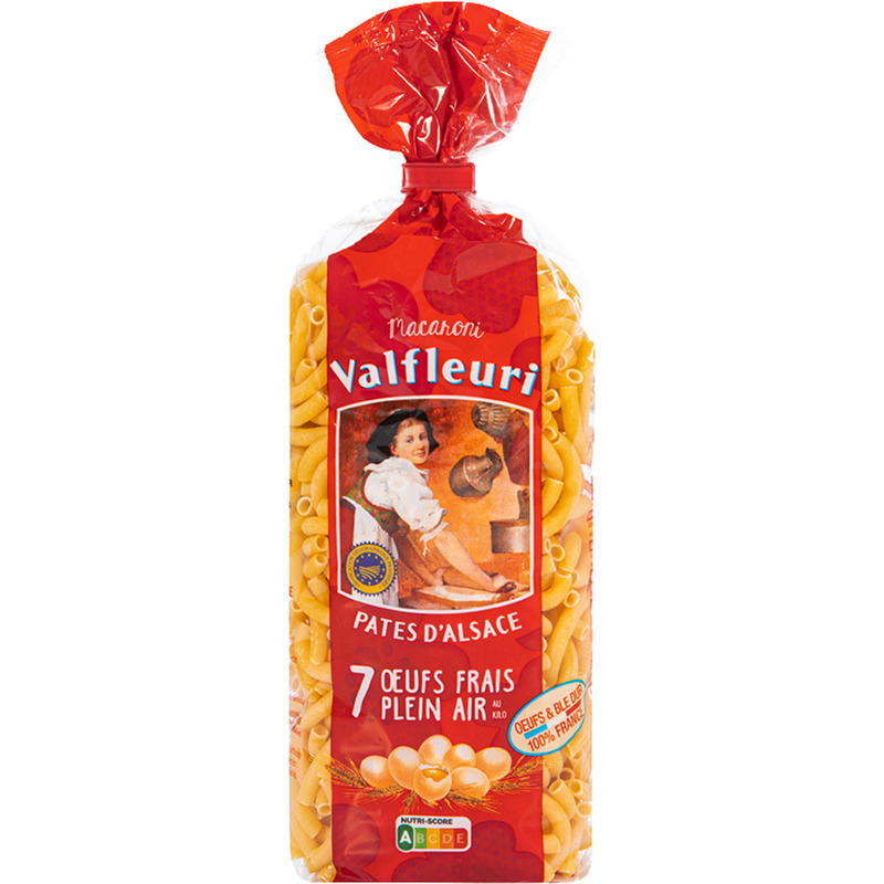 Macaroni Alsatian pasta PGI 7 fresh outdoor eggs per kilo 250g