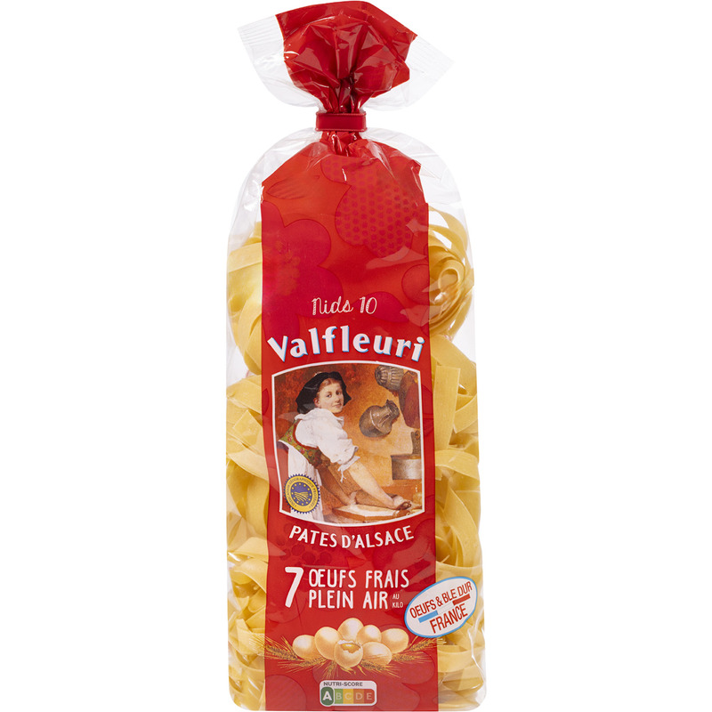 Pasta nests 10mm Alsatian pasta PGI 7 fresh outdoor eggs per kilo 250g