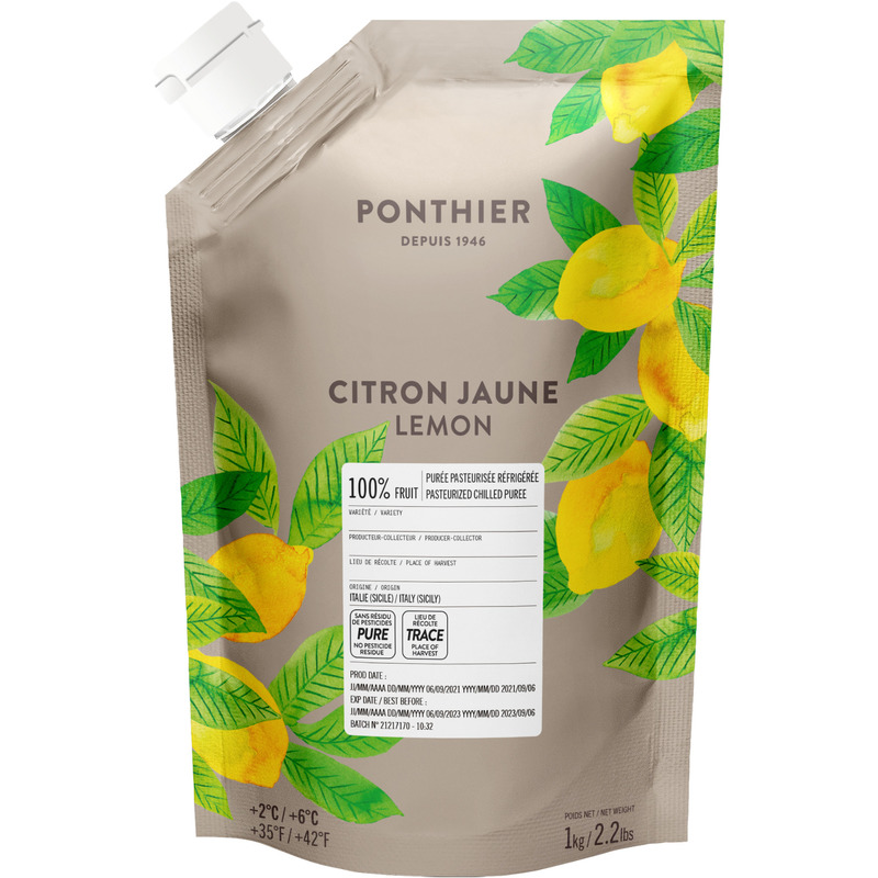 Fresh lemon purée 100% doypack 1kg