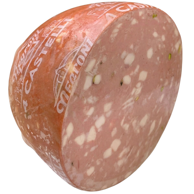 Bologna mortadella PGI with pistachio diameter 20 cm vacuum packed ±6 kg