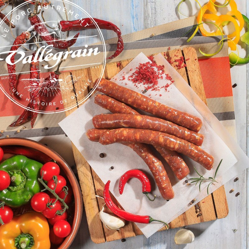 Chipolata basque au piment d'Espelette boyau naturel LPF x6 ±360g
