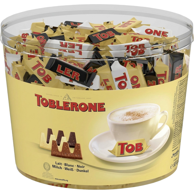 Bonbon mini Toblerone | Assortissement Lait Blanc Noir tubo 904g