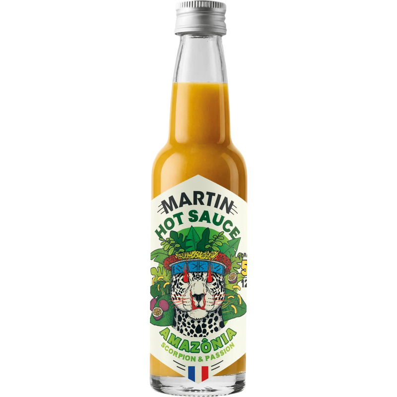 Hot sauce Amazônia piment Scorpion équatorien fruit de la passion force 5/12 100g