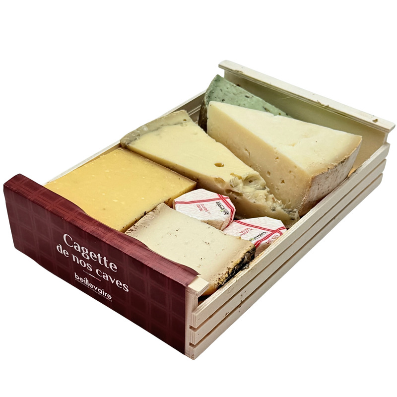 Platter of 5 seasonal cheeses and butter (2x20g) | Cagette de nos Caves 825g