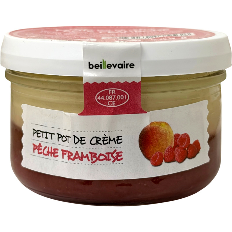 Small pot of peach and raspberry cream 100g