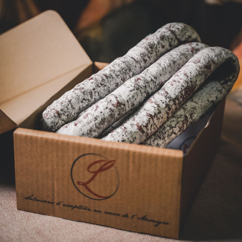 Artisanal dry sausage on a stick natural casing french farm pork ±2kg
