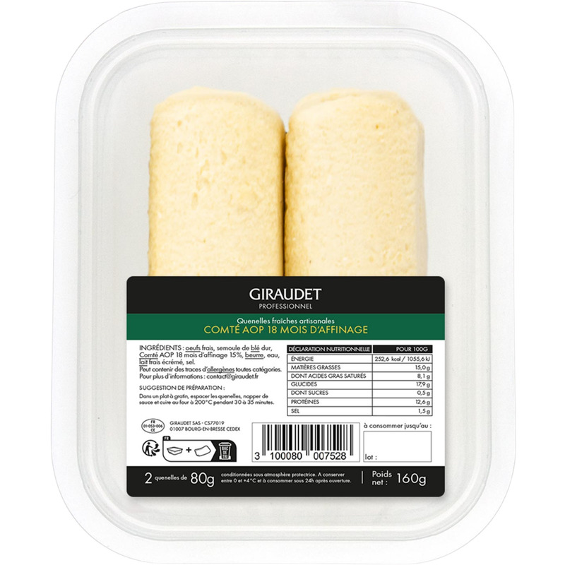 Quenelle made with 18-month-aged Comté AOP fresh artisanal pure butter 2x80g