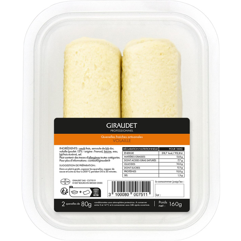 Fresh artisanal poultry quenelles 2x80g