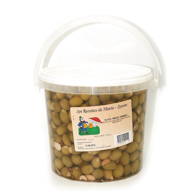 Olive verte farcie aux amandes seau 2,5kg
