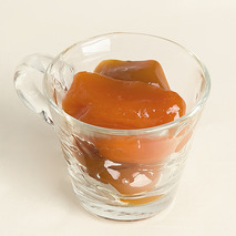 Candied peach halves in syrup tin 2kg