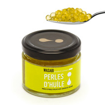 Olive oil pearls with wasabi flavor jar 50g