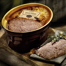 Country-style pâté with calvados french pork stoneware terrine ±5.5kg